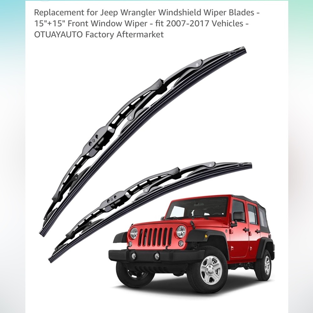Brand New Wiper Blades for Jeep Wrangler 15”